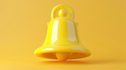 Large yellow school bell on matching background emphasizing importance of punctuality in education