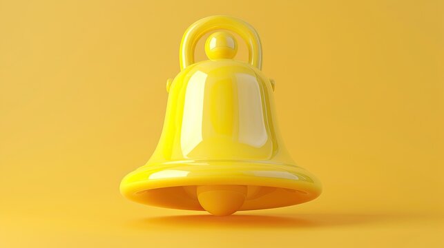 Large yellow school bell on matching background emphasizing importance of punctuality in education