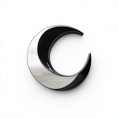 Modern Black and White Crescent Moon Design