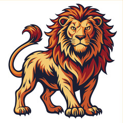 MAJESTIC AMBER EYES LION VECTOR ART