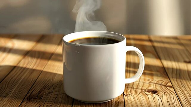 Brewing morning coffee in a cozy kitchen with warm sunlight illuminating the wooden table