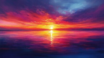 Sunset Sea Painting.
