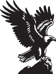 EAGLE MAJESTIC SOARING VECTOR ART ILLUSTRATION