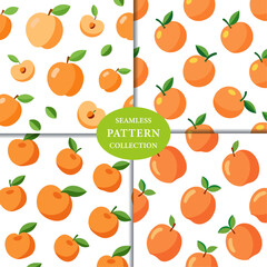 Peach fruits Seamless Pattern Background