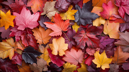 Obraz premium Colorful autumn leaves create vibrant and warm atmosphere