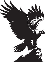 EAGLE WATCHING FROM A FAR VECTOR ART ILLUSTRATION