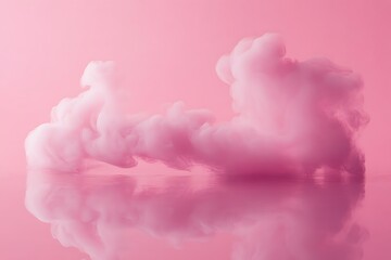abstract pink cloud shapes. Minimal background valentines concept. Generative AI