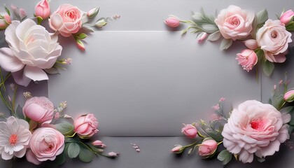  romantic anniversary greeting card illustration, with a soft gray background