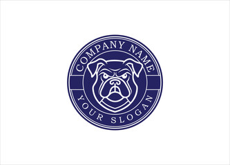 Hand drawn, Mascot and minimalistic style bulldog logo template