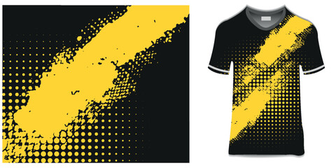 sublimation t-shirt design grunge brush yellow black halftone sporty racing modern abstract horror flashy lines motorsport car stickers livery games esport.eps10 © Sonia
