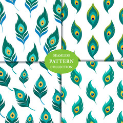 peacock feathers Seamless Pattern Background