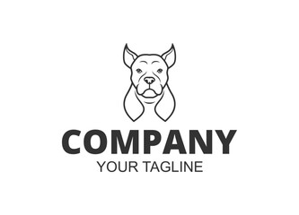 Hand drawn, Mascot and minimalistic style bulldog logo template