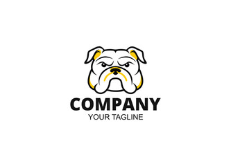 Hand drawn, Mascot and minimalistic style bulldog logo template
