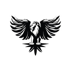 Winged lion on a white background