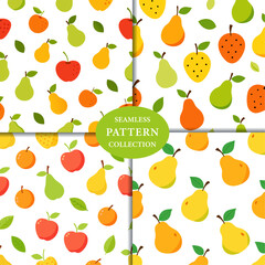 Pear fruits Seamless Pattern Background