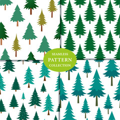 Fototapeta premium pine tree forest vintage Seamless Pattern Background
