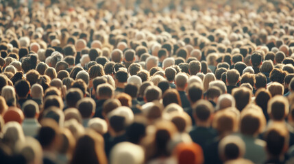 Obraz premium A large population gathered for significant event, showcasing diverse crowd with various hairstyles and clothing styles. atmosphere is vibrant and energetic, reflecting sense of unity and purpose