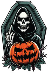 Amazing Sticker Halloween colorfull tombstone illustration vector