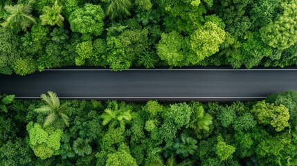 Lush Foliage Framing a Winding Road Through a Verdant Forest Landscape