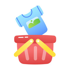 Buy shirt icon in flat style