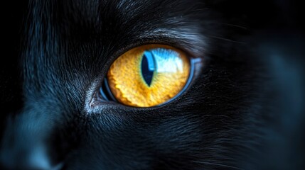 Close Up of a Black Cat's Eye