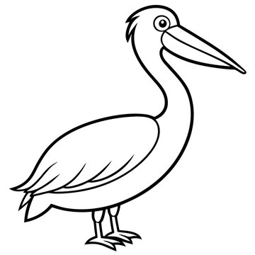 recommend clip art: Minimalist Pelican Line Art Vector with Long Beak and Large Wings