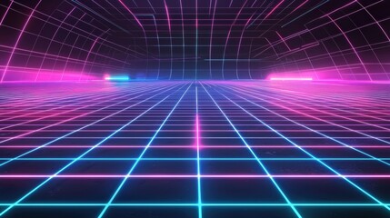 Neon grid background