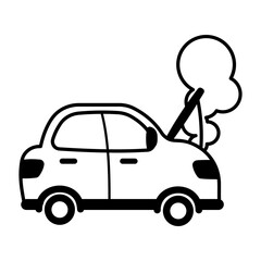 Car breakdown icon in glyph style