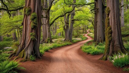 국립공원 나무 사이 숲길