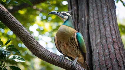 국립공원 나무 위에 앉아 있는 새