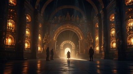 Majestic Gateway to Valhalla, Dramatic Mythical Entrance