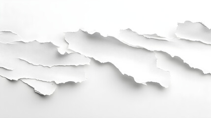 Obraz premium Isolated White Torn Paper Strips: A Versatile and Textured Background Element with Raw Edges