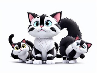 Obraz premium 3d cartoon white puppy isolated in white background