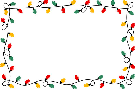 Christmas Light Decoration Frame Rectangle