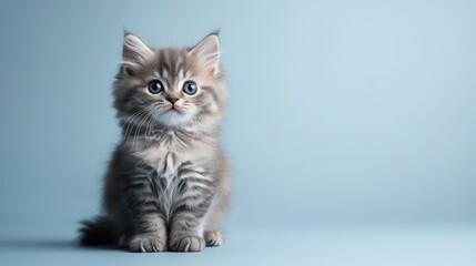 Fototapeta premium Cute Kitten with Big Blue Eyes.