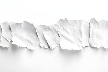 Isolated White Torn Paper Strips: A Versatile and Textured Background Element with Raw Edges
