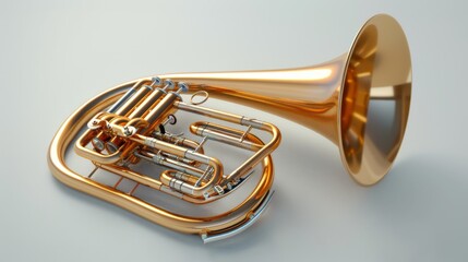 Elegant Euphonium on Clean Background