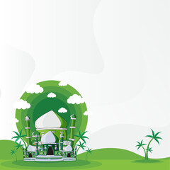 Islamic Mosque Building Vector Illustration