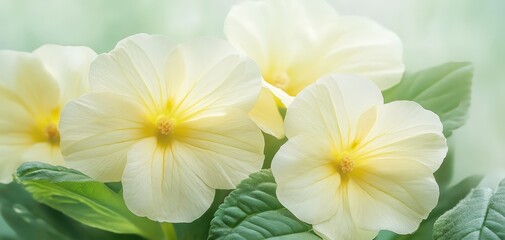 Fototapeta premium A bouquet of yellow flowers with green leaves