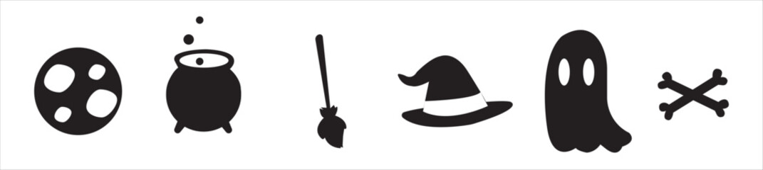 Halloween icon set. Halloween themed vector illustration icons, patterns