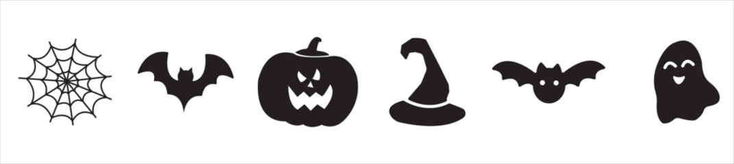 Halloween icon set. Halloween themed vector illustration icons, patterns