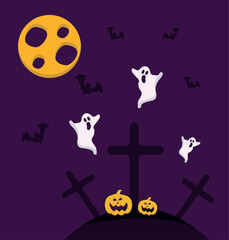 Halloween themed banners and patterns. Halloween theme vector illustration