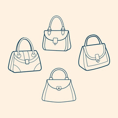 Elegant ladies bag vector illustration