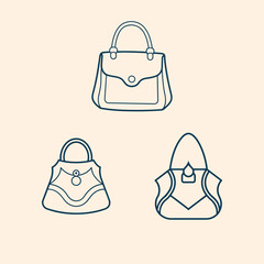 Elegant ladies bag vector illustration