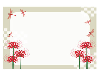 赤とんぼと彼岸花のフレーム © kota