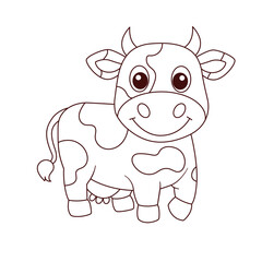 Nice cow. Children's coloring book. Vector illustration.