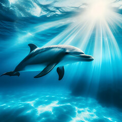 Fototapeta premium 바닷 속 돌고래