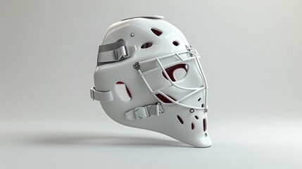 Minimalist 3D Goalie Mask Design in Clean Style