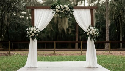 DIY ceremony arch backdrop, allowing couples to create a personalized and unique wedding look