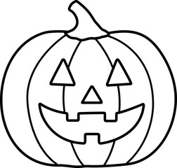 Halloween pumpkin outline vector.
Jack o lantern pumpkin for Halloween outline.